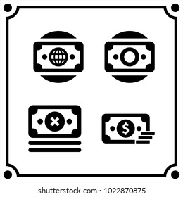 money set icon vector