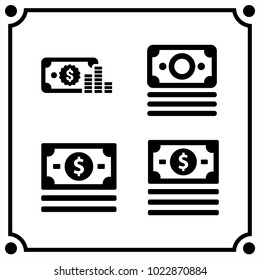 money set icon vector