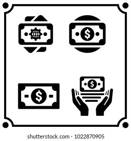 money set icon vector