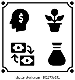 money set icon vector