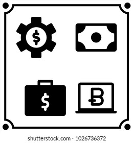 money set icon vector
