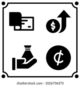 money set icon vector