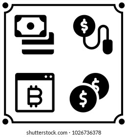 money set icon vector