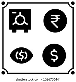 money set icon vector