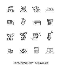 Money set icons,Vector