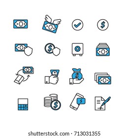 Money set icons,Vector