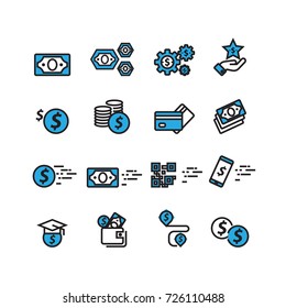 Money set icons,Vector