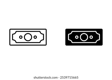 Geldmenge, Vektorsymbol-Design. Symbol für Bargeld-Banknoten auf weißem Hintergrund