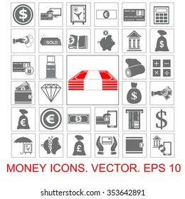 Money set vector icons. 