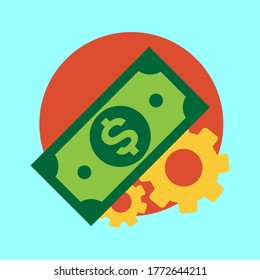 icono de configuración de dinero, icono de control de finanzas