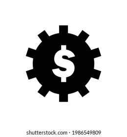 Icono de Configuración de dinero. Ilustración vectorial del diseño de iconos planos de configuración de dinero