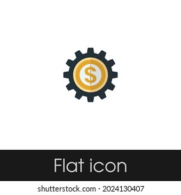 money settings Flat icon Design Isolated White Background, Eps 10