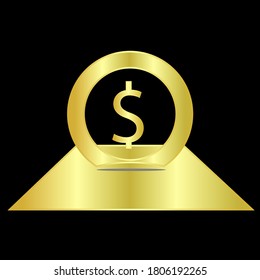 logotipo de ilustración vectorial de icono de configuración de dinero. Pasos 10