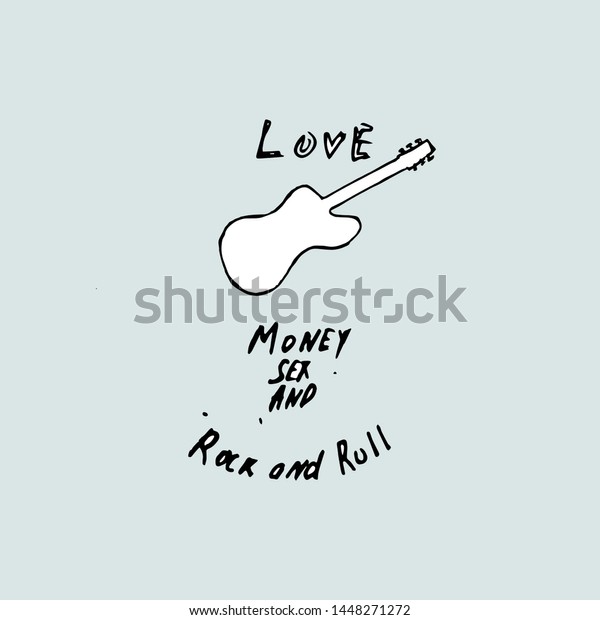 Money Sex Rock Roll Text Drawing Stock Vector Royalty Free 1448271272 Shutterstock 