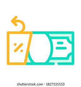 money share of cashback color icon vector. money share of cashback sign. isolated symbol illustration