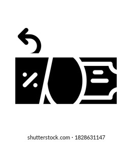 money share of cashback glyph icon vector. money share of cashback sign. isolated contour symbol black illustration