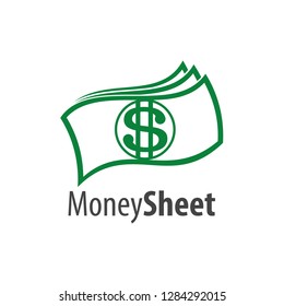 Money sheet logo concept design. Symbol graphic template element vector