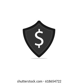 Money shield icon, actor illustration.