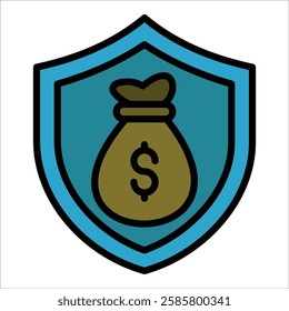 Money Shield Icon Element For Design