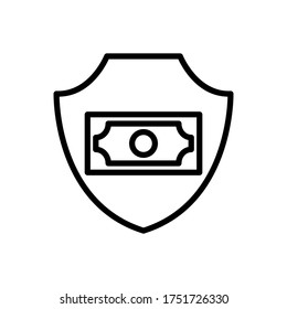money shield icon. Simple line, outline vector elements of bankruptcy icons for ui and ux, website or mobile application