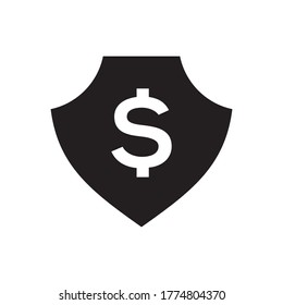 money with shield vector icon logo design