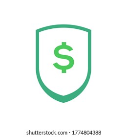 money with shield vector icon logo design