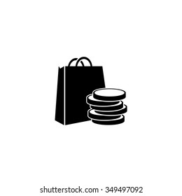 money shopping bag icon