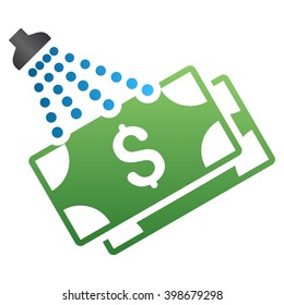 Money Shower vector toolbar icon for software design. Style is a gradient icon symbol on a white background.