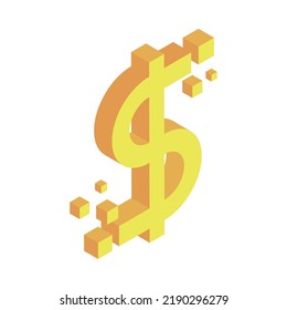 money sign fintech icon isolated