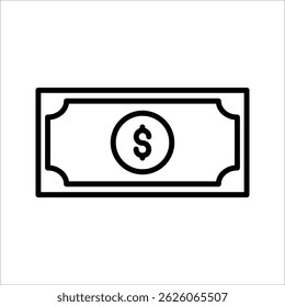  ícone sinal de dinheiro. Fundo branco isolado do símbolo. ilustração do vetor. cor editável.