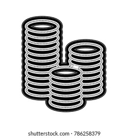 Money sign illustration. Vector. Flat style black icon on white.