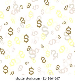 Money silhouette. Wallpaper and fabric design and decor. Vector illustration. Pattern of colorful Dolar on White Background.