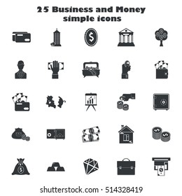 Money simple icons set for web and mobile design