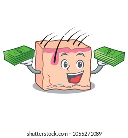 With money skin mascot cartoon style