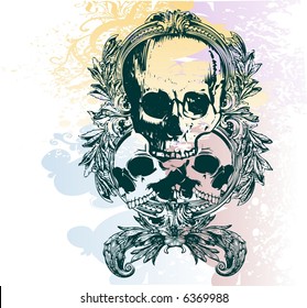 Money skull vector illustration