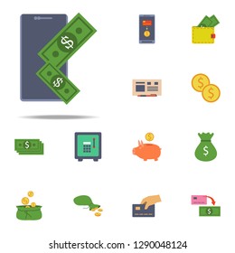 money and smart phone colored icon. Banking icons universal set for web and mobile