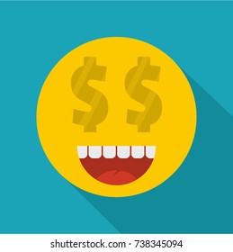 Money smile icon. Vector flat illustration of money smile icon for any web design