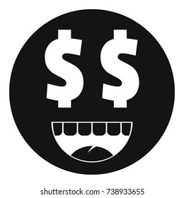 Money smile icon. Vector simple illustration of money smile icon isolated on white background