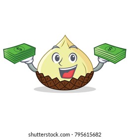 With money snake fruit mascot cartoon
