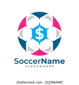 Money Soccer logo template, Football logo design vector