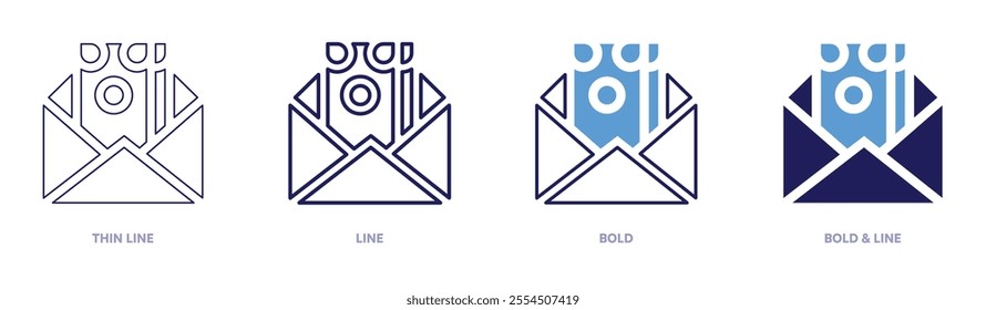 Money solution icon in 4 different styles. Thin Line, Line, Bold, and Bold Line. Duotone style. Editable stroke.