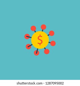 Money source icon flat element. Vector illustration of money source icon flat isolated on clean background for your web mobile app logo design.