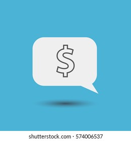 Money Speech Bubble Icon. Talk bubble vector.