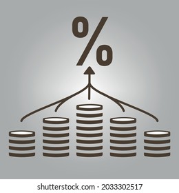 The money is spent on paying interest on loan. Concept of financial pit. financial dependence. Financial slavery