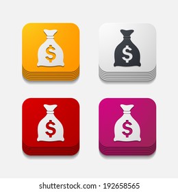 Money - it is a square button in modern style