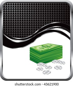 money stack black checkered wave