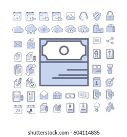 Money stack blue minimalistic symbol