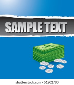 money stack blue ripped banner