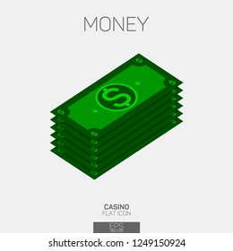 Money stack color icon