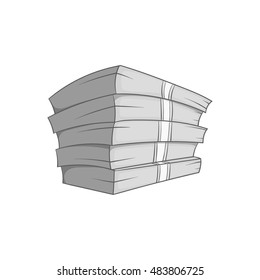 Money stack icon in black monochrome style on a white background vector illustration